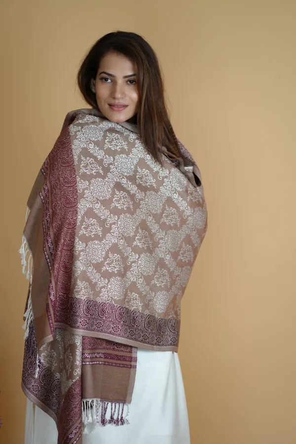 Shifneen_Acrylic_Printed_Women_Shawl_Brown