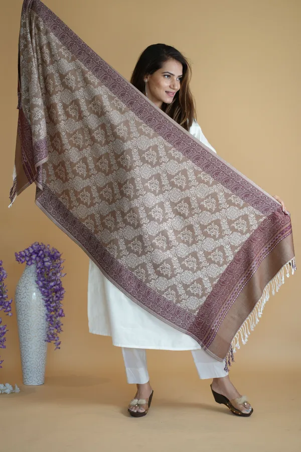 Shifneen_Acrylic_Printed_Women_Shawl_Brown