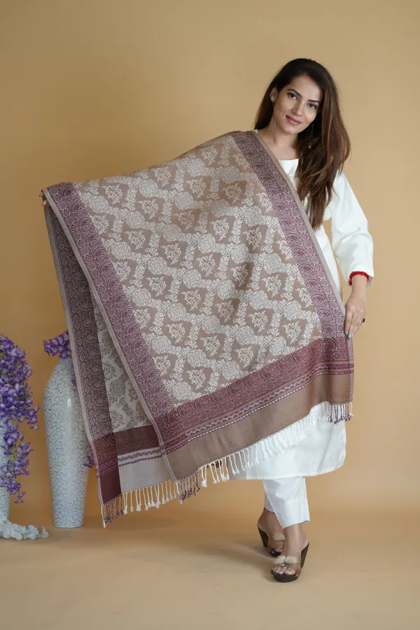 Shifneen_Acrylic_Printed_Women_Shawl_Brown