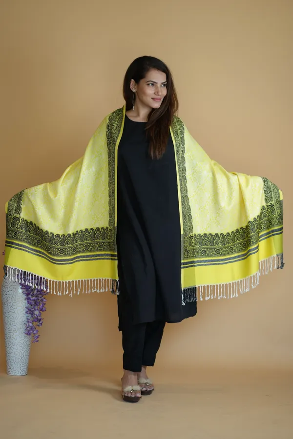 Shifneen_Acrylic_Printed_Women_Shawl_Yellow