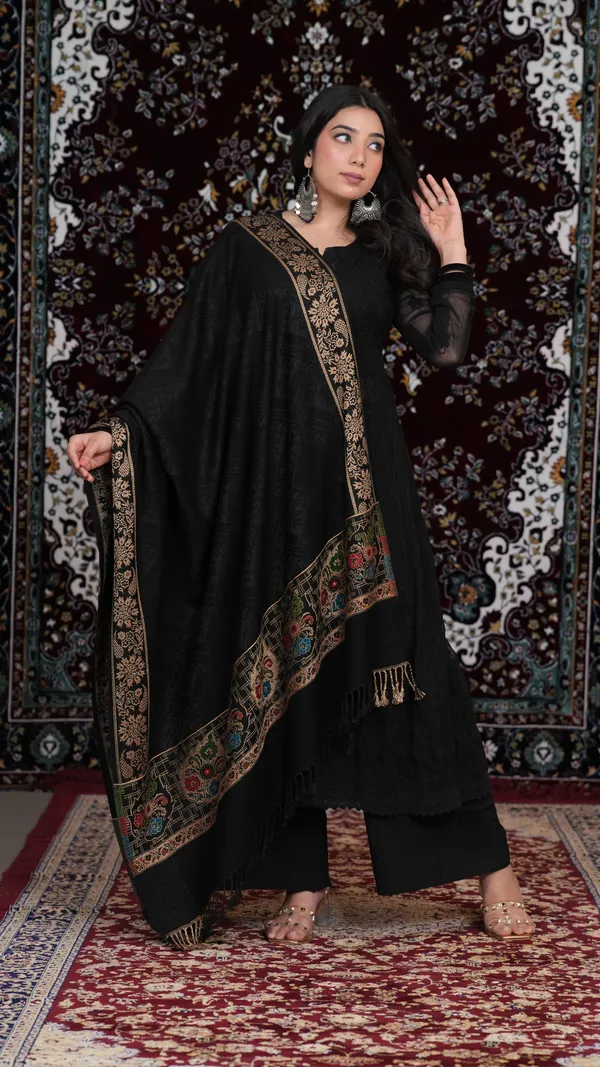 Shifneen_Acrylic_Printed_Women_Shawl_Black