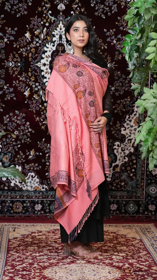 Shifneen_Acrylic_Self_Design_Women_Shawl_Pink