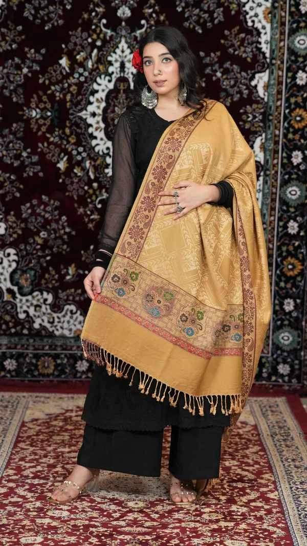 Shifneen_Acrylic_Printed_Women_Shawl_Gold
