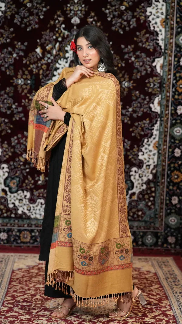 Shifneen_Acrylic_Printed_Women_Shawl_Gold