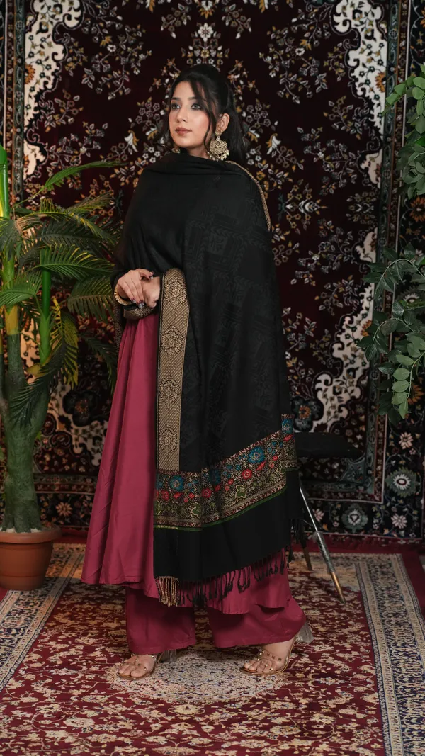 Shifneen_Acrylic_Self_Design_Women_Shawl_Black