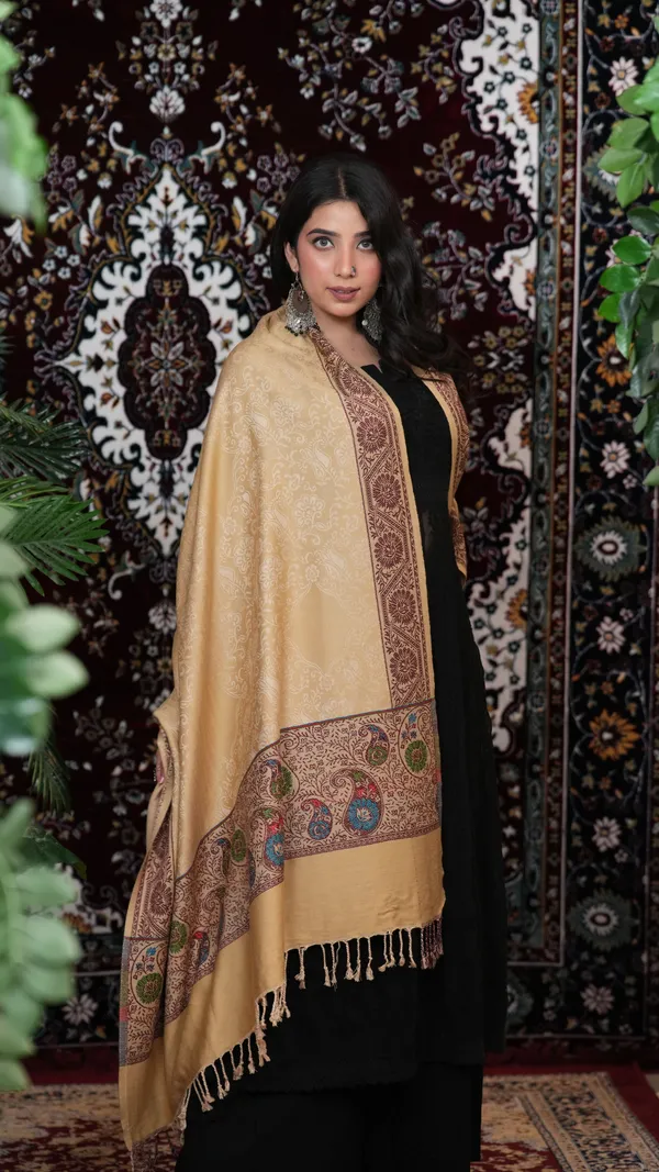 Shifneen_Acrylic_Self_Design_Women_Shawl_Beige