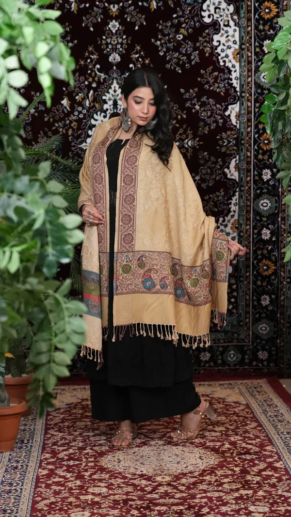 Shifneen_Acrylic_Self_Design_Women_Shawl_Beige