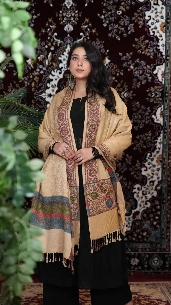 Shifneen_Acrylic_Self_Design_Women_Shawl_Beige