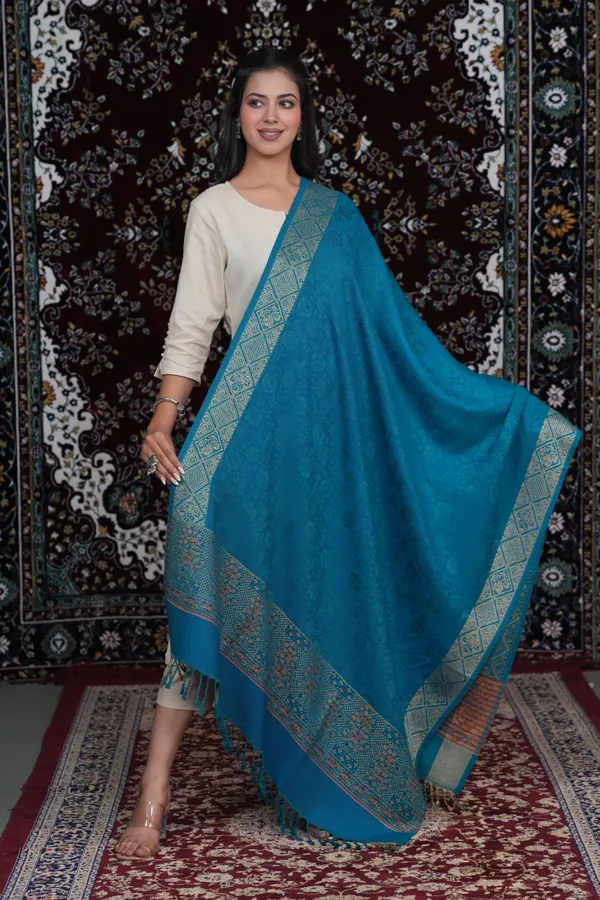 Shifneen_Acrylic_Printed_Women_Shawl_Green