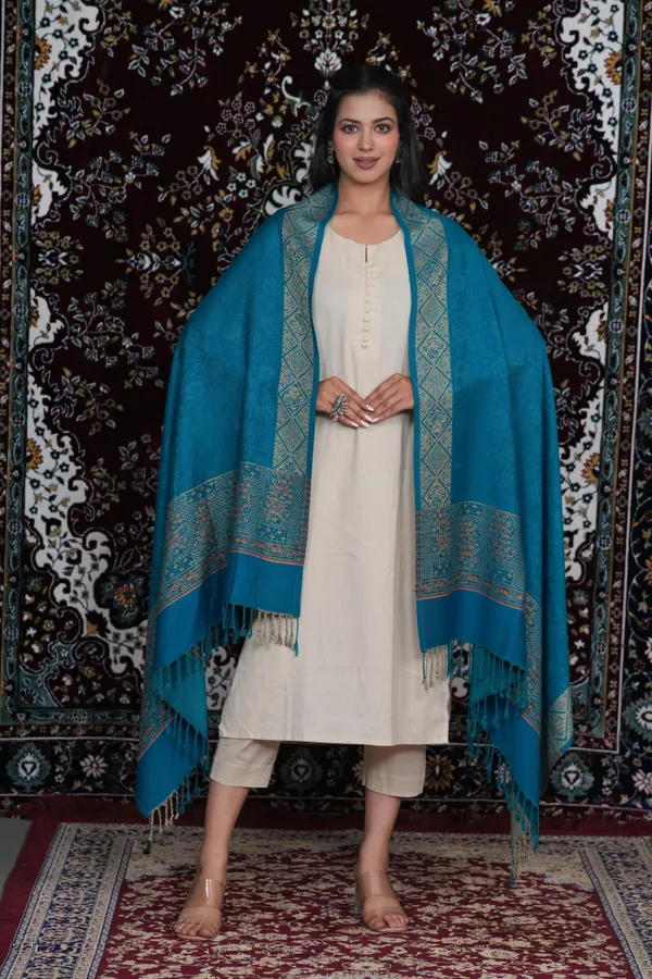 Shifneen_Acrylic_Printed_Women_Shawl_Green