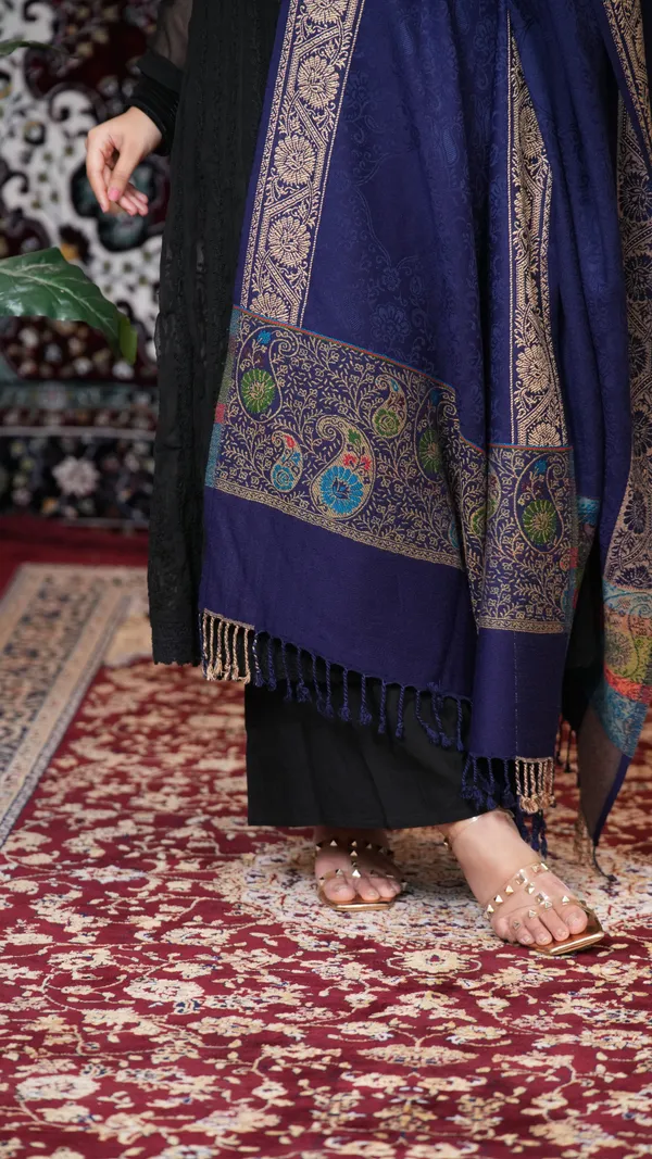 Shifneen_Acrylic_Self_Design_Women_Shawl_Blue