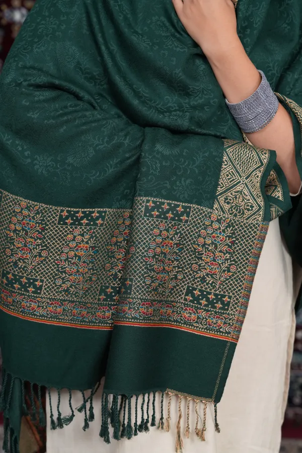 Shifneen_Acrylic_Printed_Women_Shawl_Dark_Green
