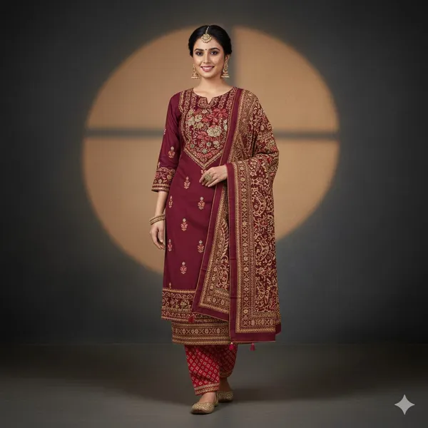 Deep_Maroon_Muslin_Silk_With_Zari_Embroidery_Ethnic_Suit_Set_For_Women