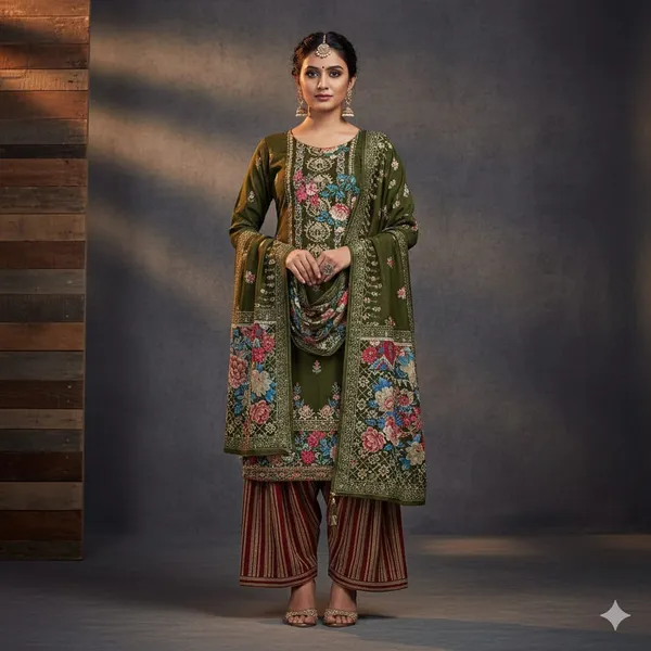Forest_Olive_Green_Heavy_Embroidered_Lawn_Ethnic_Suit_Set_For_Women
