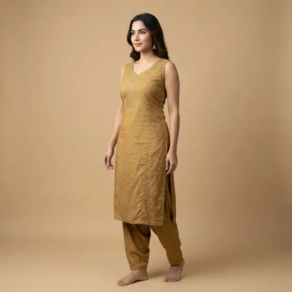 Mustard_Yellow_Handloom_Cotton_Ethnic_Suit_Set_For_Women