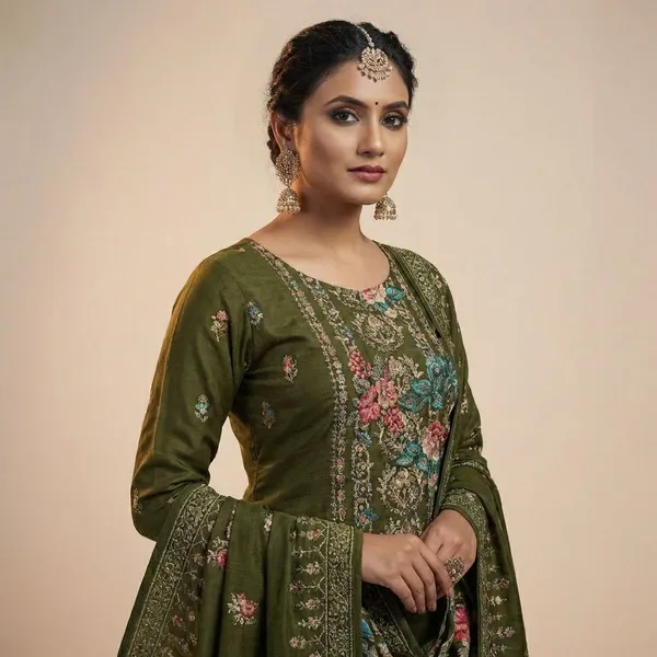 Forest_Olive_Green_Heavy_Embroidered_Lawn_Ethnic_Suit_Set_For_Women