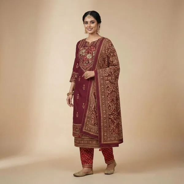 Deep_Maroon_Muslin_Silk_With_Zari_Embroidery_Ethnic_Suit_Set_For_Women