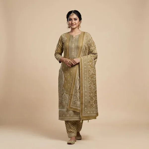 Golden_Beige_Muslin_Cotton_With_Gota_Work_Ethnic_Suit_Set_For_Women