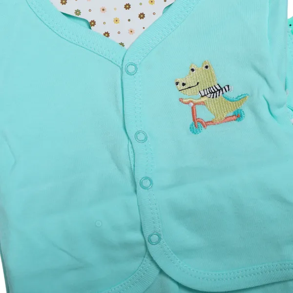 Blue_Sleep_suit_Lily_&_Jack_5-Piece_Set,_Turquoise_Animal_Print_Bodysuit_And_Bib,_With_Bag_Set