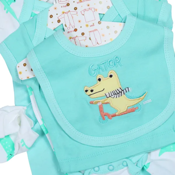 Blue_Sleep_suit_Lily_&_Jack_5-Piece_Set,_Turquoise_Animal_Print_Bodysuit_And_Bib,_With_Bag_Set