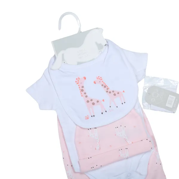 pink_Lily_&_Jack_5-Piece_Set,_Turquoise_Animal_Print_Bodysuit_And_Bib,_With_Bag_Set
