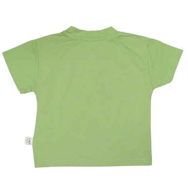 Green_Cartoon_T-Shirt_And_Denim_Shorts_Set,_Cotton_Casual_Wear