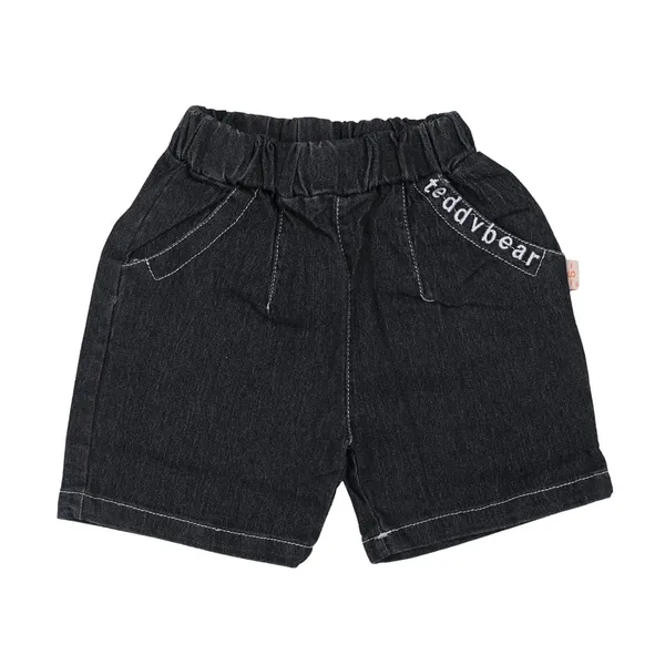 Green_Cartoon_T-Shirt_And_Denim_Shorts_Set,_Cotton_Casual_Wear