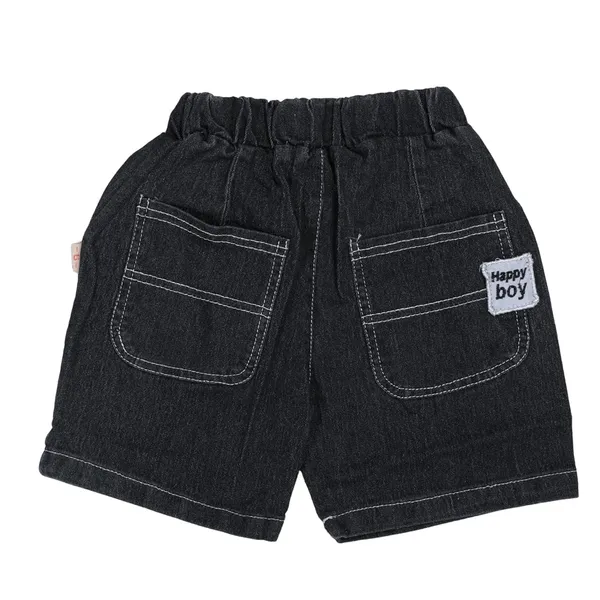 Green_Cartoon_T-Shirt_And_Denim_Shorts_Set,_Cotton_Casual_Wear