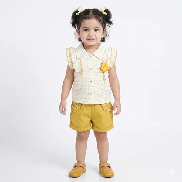 White_Top_And__Shorts_Set