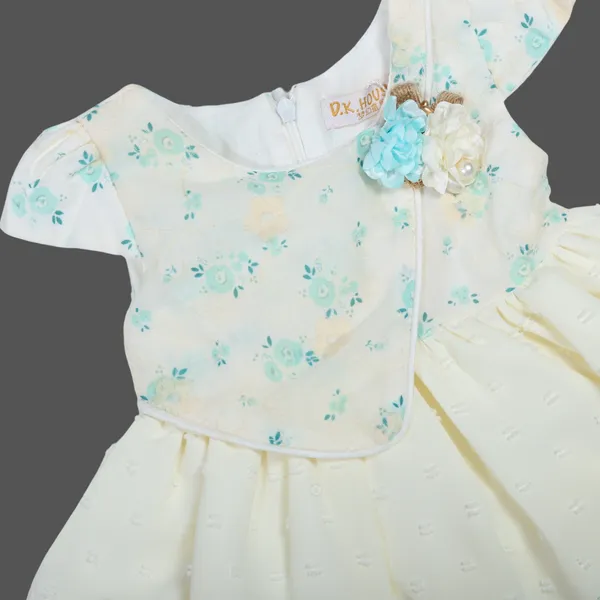 Yellow_Tosilite_Floral_Lace_Party_Dress,_Short_Sleeve