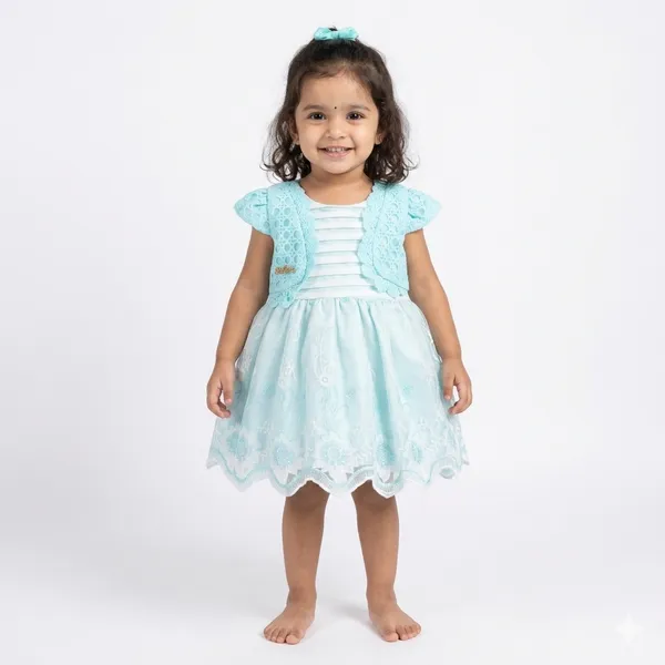 Blue_Printed_Dress_and_Pants_Set