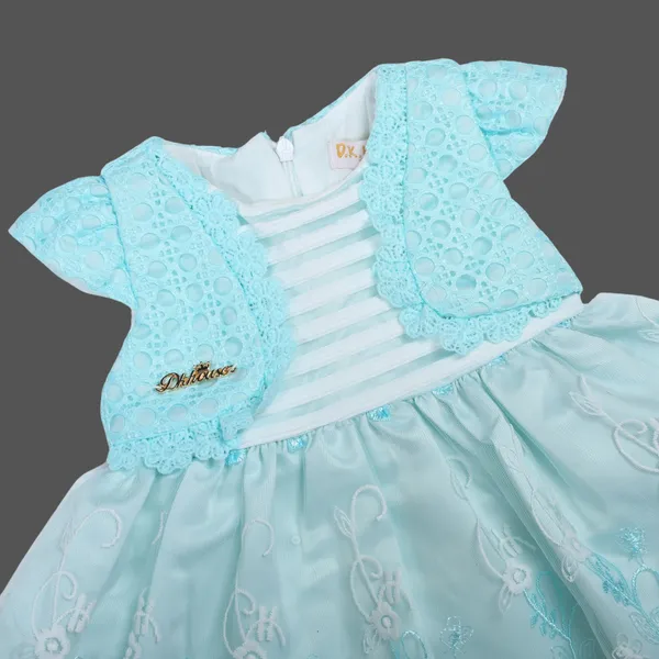 Blue_Printed_Dress_and_Pants_Set
