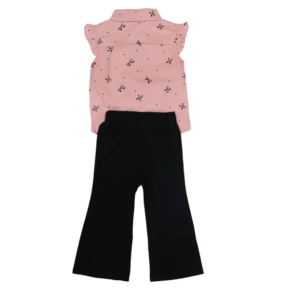 Peach_&_Pink_Tosilite_Pink_Bow_Print_Sleeveless_Shirt_And_Bell-Bottom_Trousers_Set,_2-Piece_Outfit