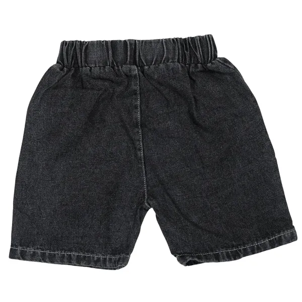 Black_&_White_Bear_Design_Denim_Shorts_And_T-Shirt_Set,_Casual_Wear_With_Pocket_Detail