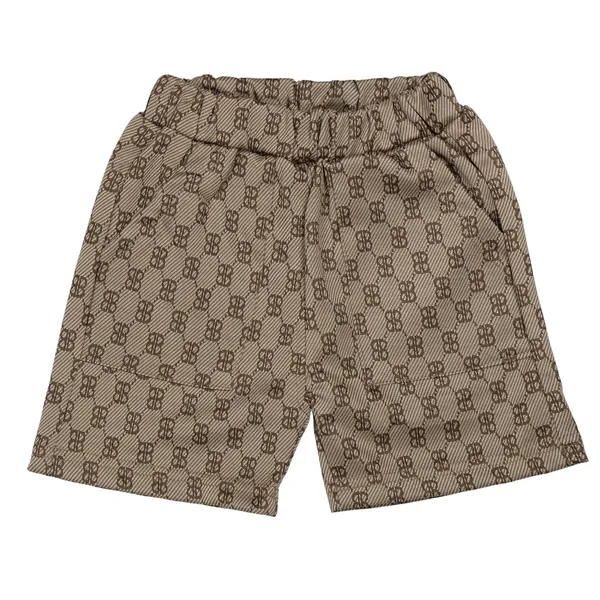 Black_Designer_T-Shirt_And_Shorts_Set,_And_Beige_Monogram_Print,_2-Piece_Outfit