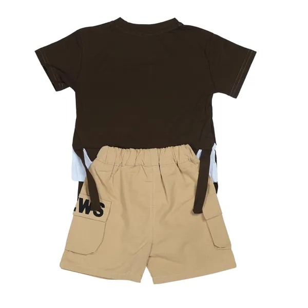 Black_Two-Piece_Outfit_Set,_T-Shirt_With_Three_Print_And_Khaki_Cargo_Shorts