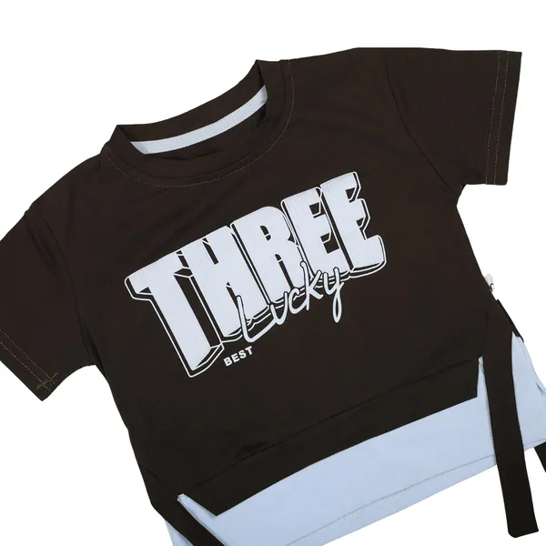 Black_Two-Piece_Outfit_Set,_T-Shirt_With_Three_Print_And_Khaki_Cargo_Shorts