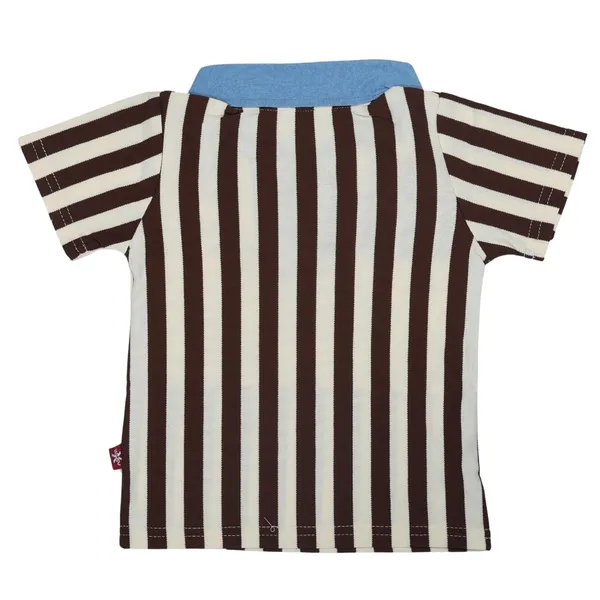 Multicolour_Striped_T-Shirt_And_Denim_Shorts_Set,_And_Stripes,_Collar,_Teddy_Bear_Design