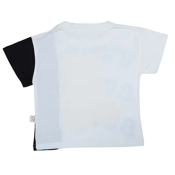 Gray_Bear_Print_T-Shirt_And_Denim_Shorts_Set,_Letter_Print_Design