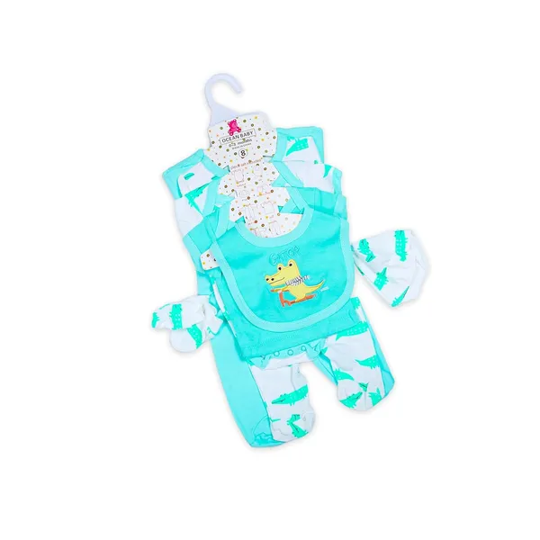 Sky_Blue_Tosilite_Ocean_Dinosaur_Print_Sleep_Suit,_Turquoise_Blue,_Cotton_Footed_Romper_With_Floral_Collar