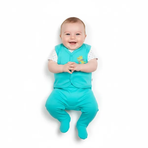 Sky_Blue_Tosilite_Ocean_Dinosaur_Print_Sleep_Suit,_Turquoise_Blue,_Cotton_Footed_Romper_With_Floral_Collar
