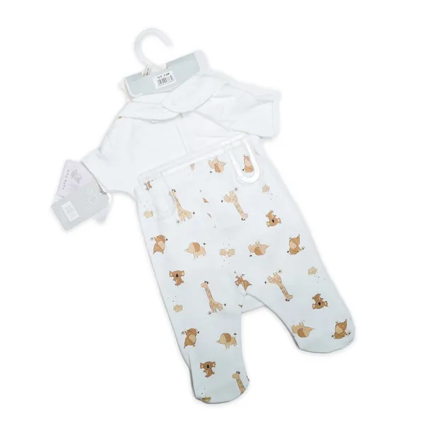 White_Tosilite_Sleepsuit_With_Koala_Print,_Cotton,_Long_Sleeve_Footed_Romper