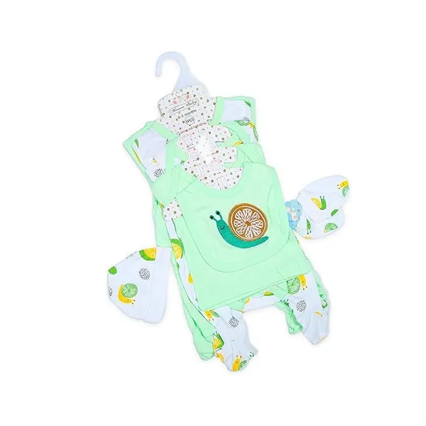 Mint_Green_Tonsillite_8-Piece_Clothing_Set,_0-3_Months,_Mint_With_Snail_Design,_Floral_Print