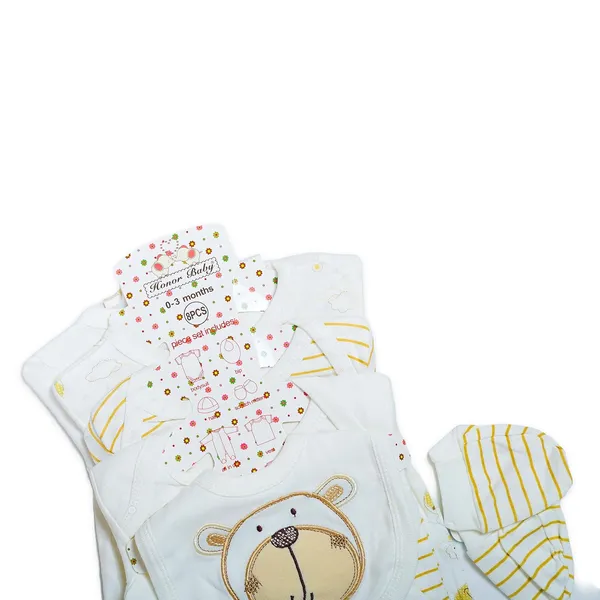 Multicolour_Tosilite_Sleepsuit_With_Bear_Applique,_Cotton,_Yellow_Stripes