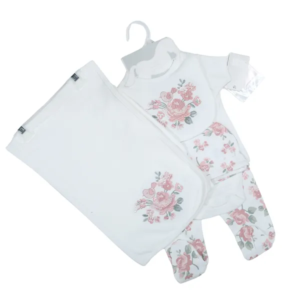 Lily_&_Jack_5-Piece_Set,_Turquoise_Animal_Print_Bodysuit_And_Bib,_With_Bag_Set