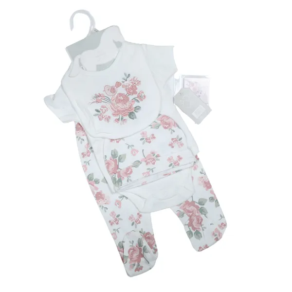 Lily_&_Jack_5-Piece_Set,_Turquoise_Animal_Print_Bodysuit_And_Bib,_With_Bag_Set