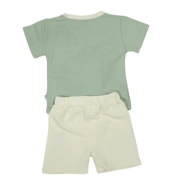 Dudu_Kids_Green_and_beige_T-Shirt_And_Shorts_Set_1-6_Years_kids