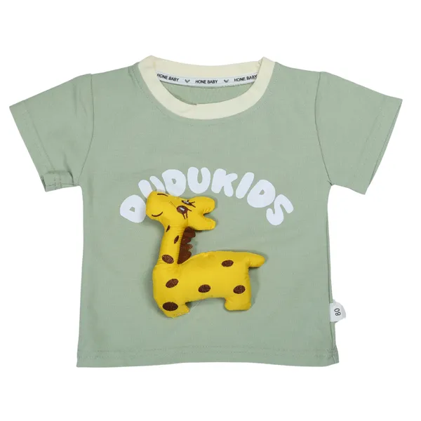 Dudu_Kids_Green_and_beige_T-Shirt_And_Shorts_Set_1-6_Years_kids