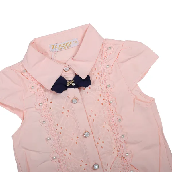 Pink_Lace_Blouse_And_Pleated_Skirt_Set_With_Bow_Detail,_Gold_Belt