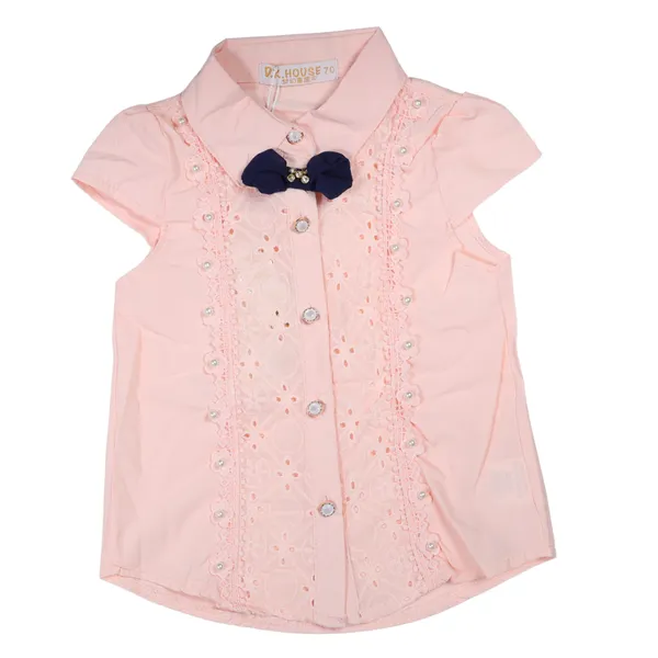Pink_Lace_Blouse_And_Pleated_Skirt_Set_With_Bow_Detail,_Gold_Belt